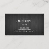 食料調達のエレガントで暗い木製のシェフ 名刺 (裏面)