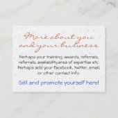 食料調達の個人的なグルメ向きのシェフのテンプレート 名刺 (裏面)