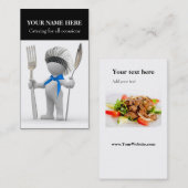 食料調達: レストランの調理師のカフェのビストロ"カッコいいシェフ"の 名刺 (正面/裏面)