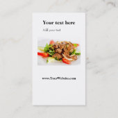 食料調達: レストランの調理師のカフェのビストロ"カッコいいシェフ"の 名刺 (裏面)