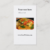 食料調達: レストランの調理師のカフェのビストロ"カッコいいシェフ"の 名刺 (裏面)