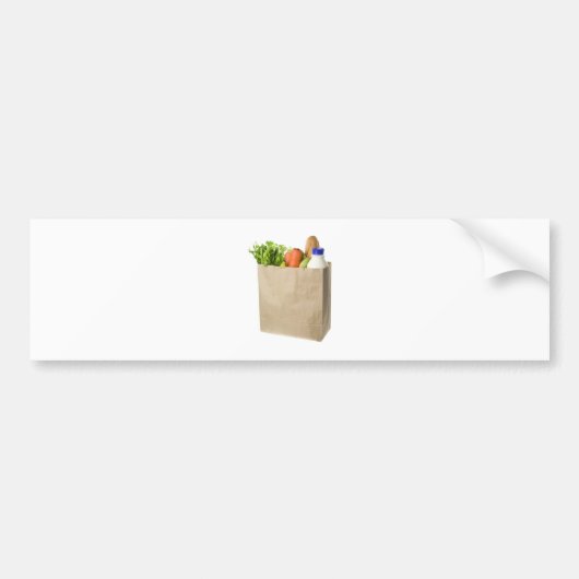 食料雑貨の十分の紙袋 バンパーステッカー (正面)