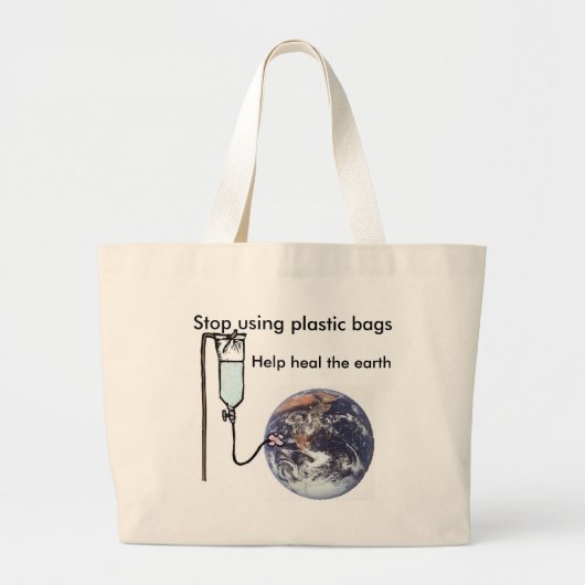 食料雑貨品店のバッグの行く緑 ラージトートバッグ (正面)