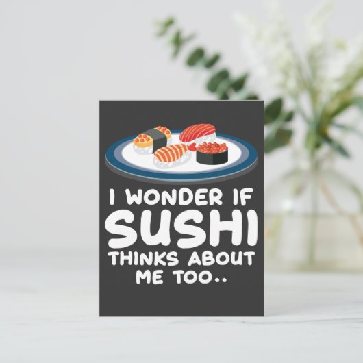 食日本のかわいいグルメすしファンへの贈り物 ポストカード (スタンド正面)