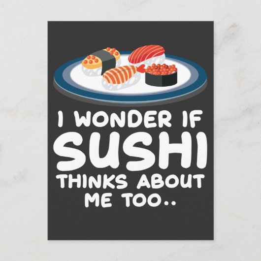 食日本のかわいいグルメすしファンへの贈り物 ポストカード (正面)