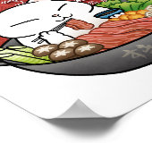 食日本のべ物すき焼き猫 ポスター (角)