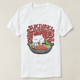 食日本のべ物すき焼き猫 Tシャツ