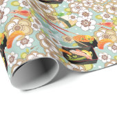 食日本のべ物：すし柄4 ラッピングペーパー (ロールコーナー)