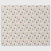 食日本のべ物：すし柄 ラッピングペーパー (フラット)