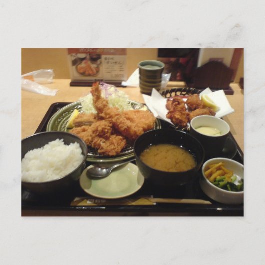食日本のべ物 – カツ丼ポスカール ポストカード (正面)