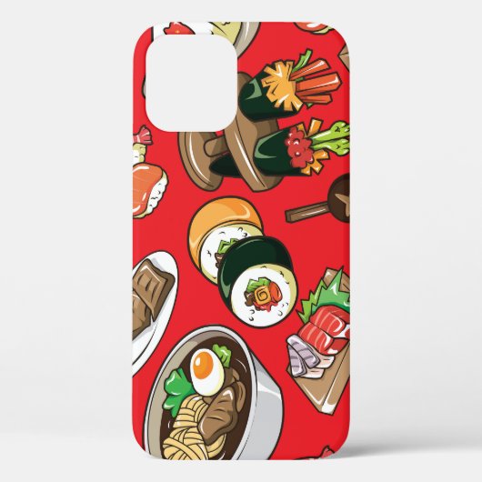 食日本のべ物：シームレスな文化パターン Case-Mate iPhoneケース (裏面)