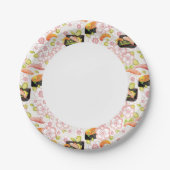 食日本のべ物：寿司模様2 ペーパープレート (正面)