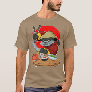 食日本のべ物I巻き恋人Iサムライ寿司シール  Tシャツ