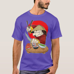 食日本のべ物I巻き恋人Iサムライ寿司ハリコ Tシャツ
