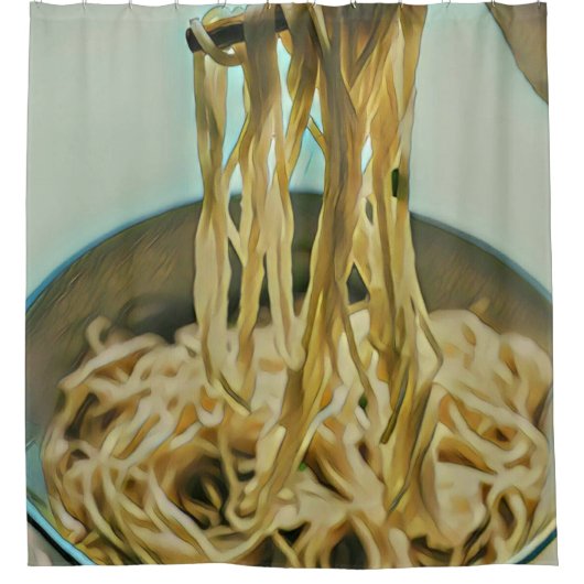 食日本のラーメン好き シャワーカーテン (正面)