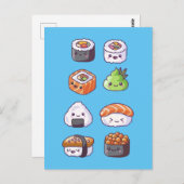 食日本の品寿司転が ポストカード (正面/裏面)