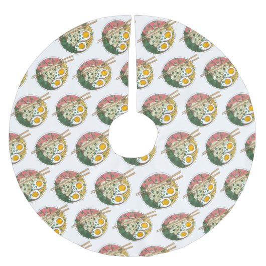 食日本の品豚肉ラーメン麺スープグルメ ブラッシュドポリエステルツリースカート (正面)