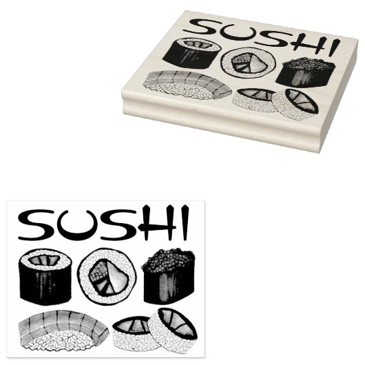 食日本の店すし転がに握りマグログルメ ラバースタンプ (押印)