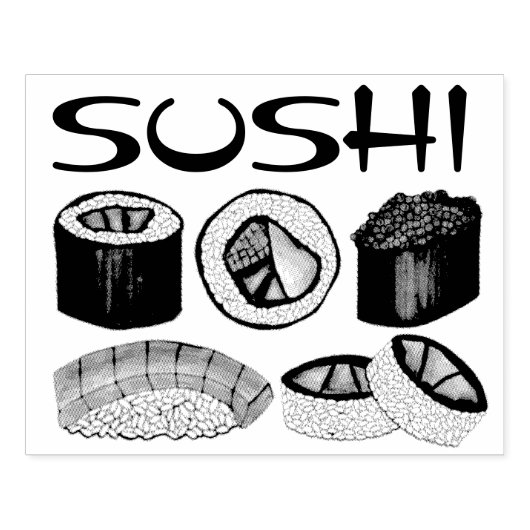 食日本の店すし転がに握りマグログルメ ラバースタンプ (インプリント)