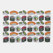 食日本の物寿司ツナ転がケのにぎりグルメ キッチンタオル (横)