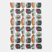 食日本の物寿司ツナ転がケのにぎりグルメ キッチンタオル (縦)