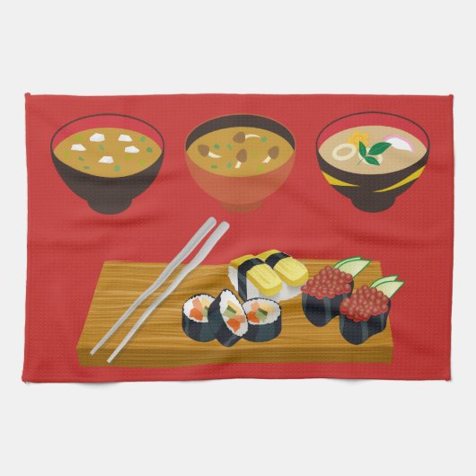 食日本の食キッチンタオル16" x 24" キッチンタオル (横)