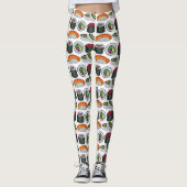 食日本の食ジャパンすし握転がりグルメプリント レギンス (正面)