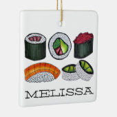 食日本の食転が寿司さけニギリ辛マグロ セラミックオーナメント (右)