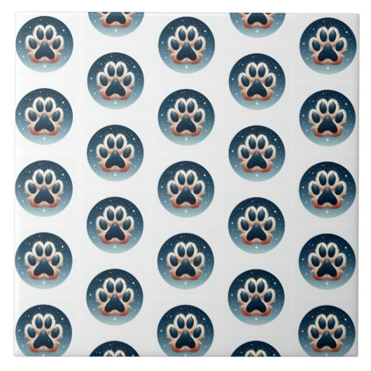 食欲をそそる色の犬の手前印刷 タイル (正面)