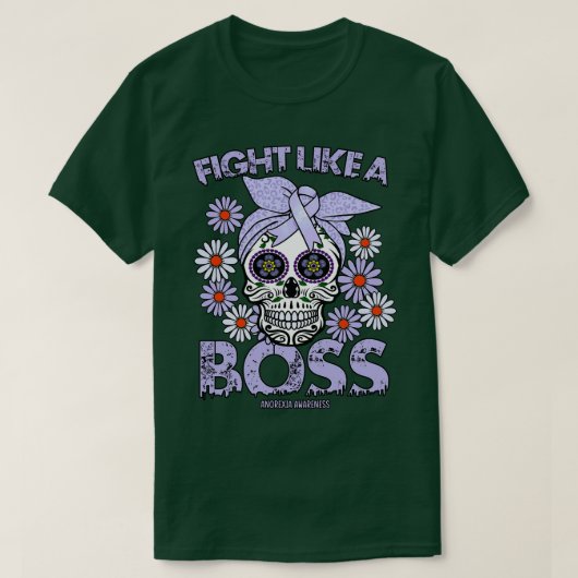 食欲不振認識度がボスのように戦う Tシャツ (デザイン正面)