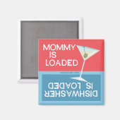 食洗機おもしろいの魔力のママが弾む マグネット (正面/裏面)