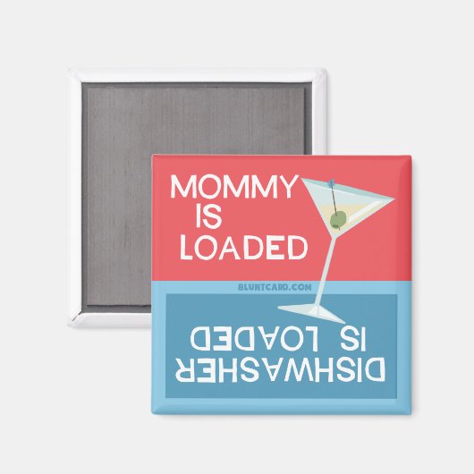 食洗機おもしろいの魔力のママが弾む マグネット (正面/裏面)