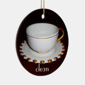 食洗機のためのきれいなか汚れた皿の印 セラミックオーナメント (右)
