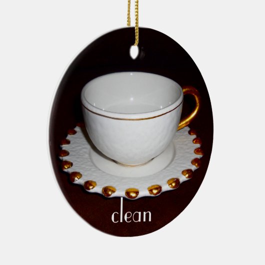 食洗機のためのきれいなか汚れた皿の印 セラミックオーナメント (右)