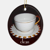 食洗機のためのきれいなか汚れた皿の印 セラミックオーナメント (左)