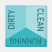 食洗機オフィスのキッチン清潔で汚れたリバーシブル マグネット (正面)