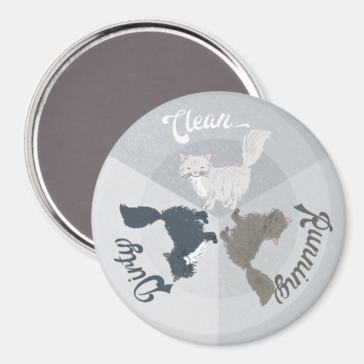 食洗機クリーンランニングダーティーな猫のかわいい マグネット (正面/裏面)