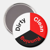 食洗機クリーン汚い走の食器キッチン マグネット (正面/裏面)