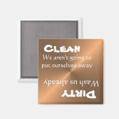 食洗機クリーン汚おもしろいれ磁石銅金属 マグネット (正面/裏面)