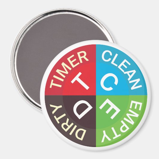 食洗機クリーン汚れた空のタイマキッチンホワイト マグネット (正面/裏面)