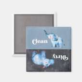 食洗機クリーン汚れた食器オフィスホームエレファント マグネット (正面/裏面)