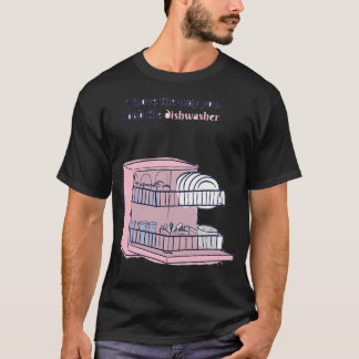 食洗機セーフクール – 青プリント Tシャツ