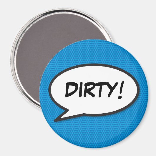 食洗機ダーティおもしろいレトロ漫画ブックアーポップ・アートのト マグネット (正面/裏面)