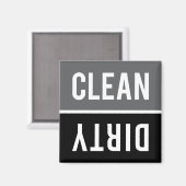 食洗機マグネットクリーン | DIRTY – グレーと黒 マグネット (正面/裏面)