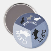 食洗機マグネットブルー走ドッグのクリーン汚れ マグネット (正面/裏面)