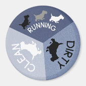 食洗機マグネットブルー走ドッグのクリーン汚れ マグネット (正面)