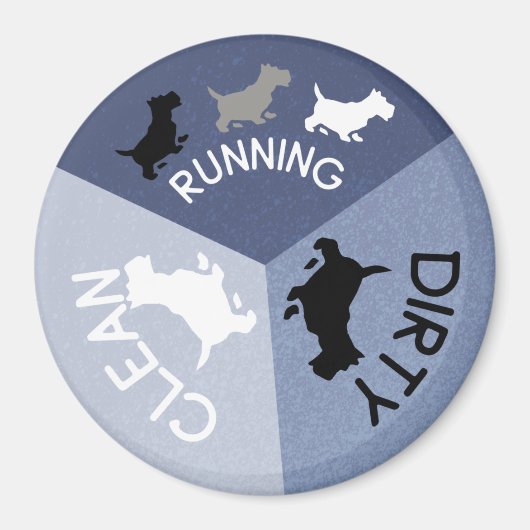 食洗機マグネットブルー走ドッグのクリーン汚れ マグネット (正面)