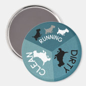 食洗機マグネットペットドッグ走のクリーンなダーティアクア マグネット (正面/裏面)