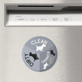 食洗機マグネット灰色の犬クリーン汚れランニング マグネット (インサイチュ (食洗機))