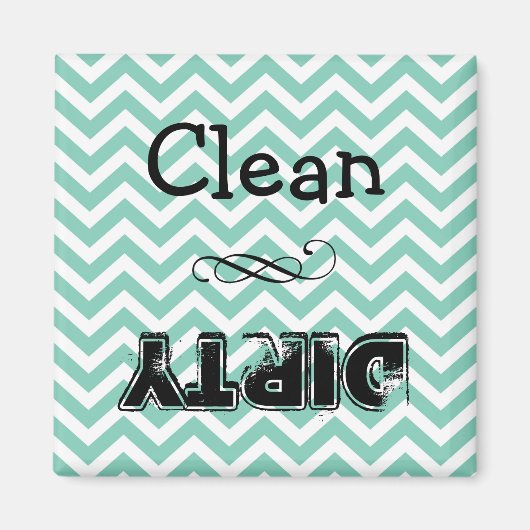 食洗機マグネット：クリーンまたはダーティ(Taupe chevron) マグネット (正面)